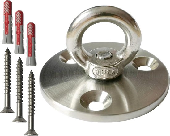 Pitt & Co.® Plafondhaak Zilver Ophangen bokzak, schommel en hangstoel ophangsysteem Pitt & Co.® Plafondhaak Zilver Ophangen bokzak, schommel en hangstoel ophangsysteem