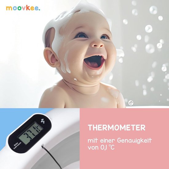 Inklapbaar Babybad met Frame en Thermometer - Veilige Badervaring voor Pasgeborenen van Merkloos — afbeelding 2
