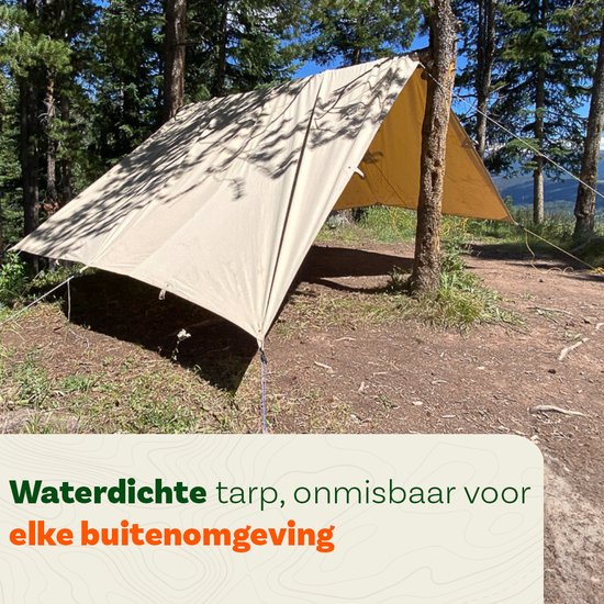 All Purpose Canvas Zeil - Vierkant 3x3m - Waterdicht en Duurzaam - Ideaal voor Kamperen, Bouwprojecten, Bescherming en Outdoor Gebruik - Stevig en Weerbestendig Tarp — afbeelding 2