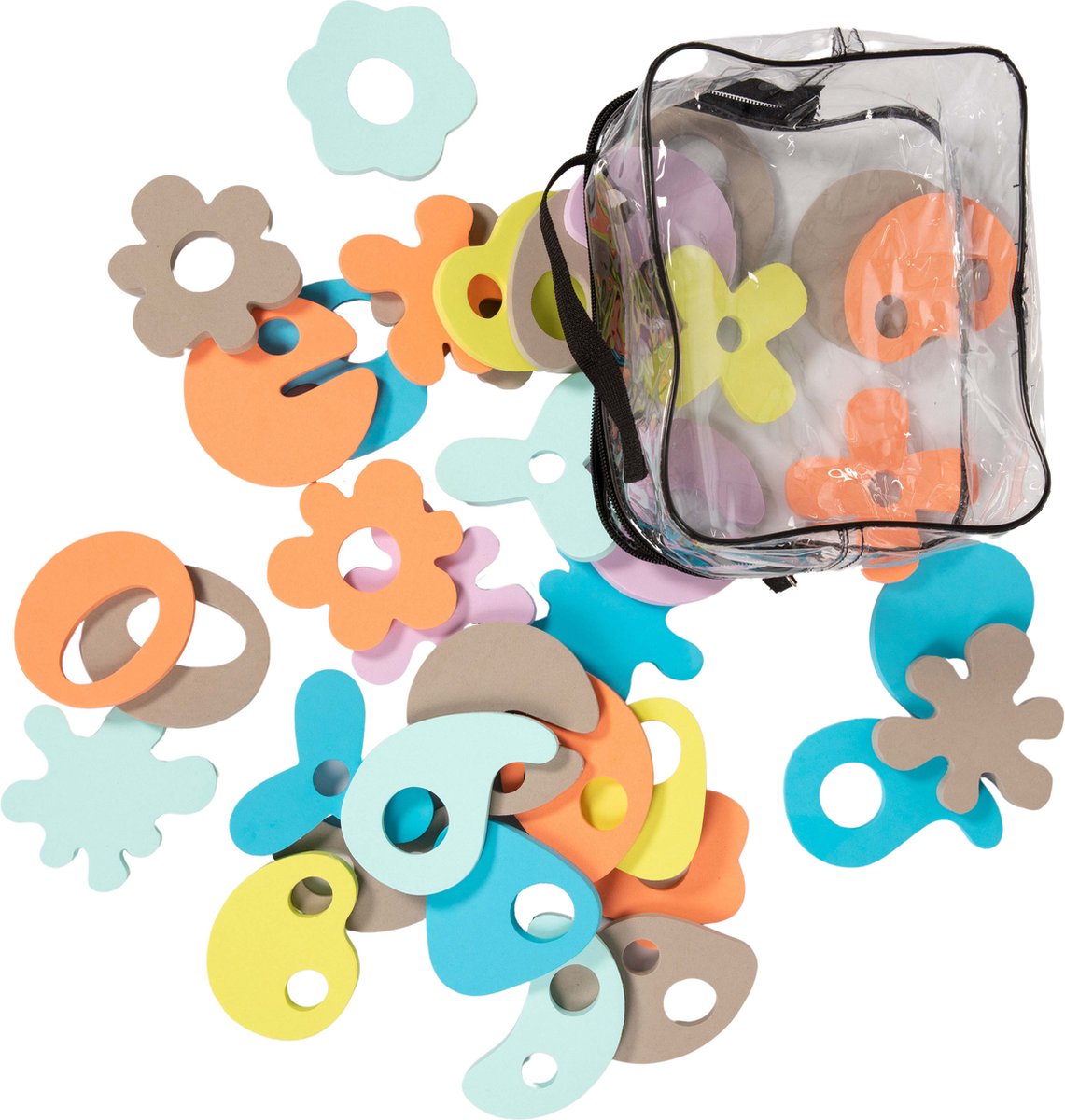 Goedkoopste Bo Jungle - Badspeelgoed vormen - Waterspeeltjes - Bath foam shapes (36 stuks) - Tegel plakken