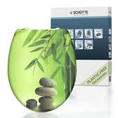 Bol.com SCHÜTTE WC-Bril 82365 GREEN GARDEN - Duroplast - Soft Close - Afklikbaar - RVS-Scharnieren - Belastbaar tot 175 kg - Dec... aanbieding