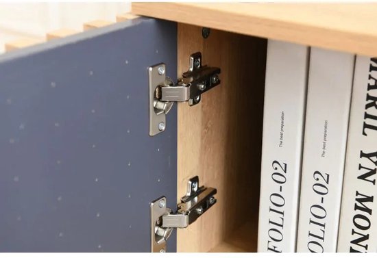 Mobistoxx - Meuble TV PISTACHE - 150cm - 2 portes - bois marron/noir