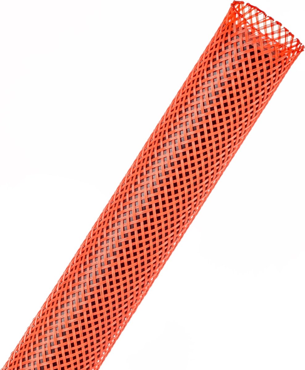 Techflex-PTN0.13NR/33-Kabelsok-Kabelsleeve-Kabelbeschermer-Kabel Management–Kabelkous-Kabelmantel-1.2-2.44mm-Kleur: Neon Rood-Lengte: 33 mtr