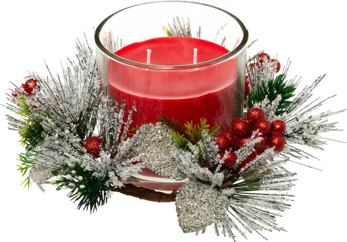 Feestelijke kerststuk met kaars, 270 g