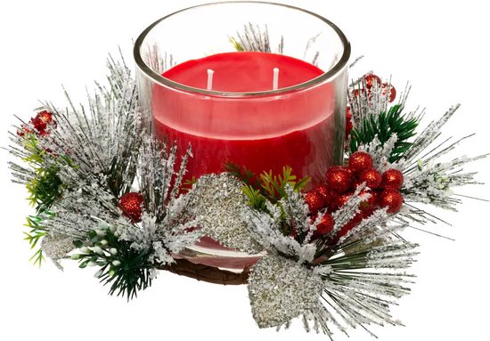 Feestelijke kerststuk met kaars, 270 g