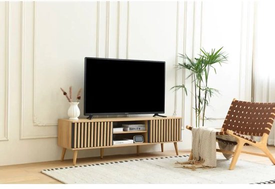 Mobistoxx - Tv-meubel PISTACHE - 150cm - 2 deuren - houtbruin/zwart