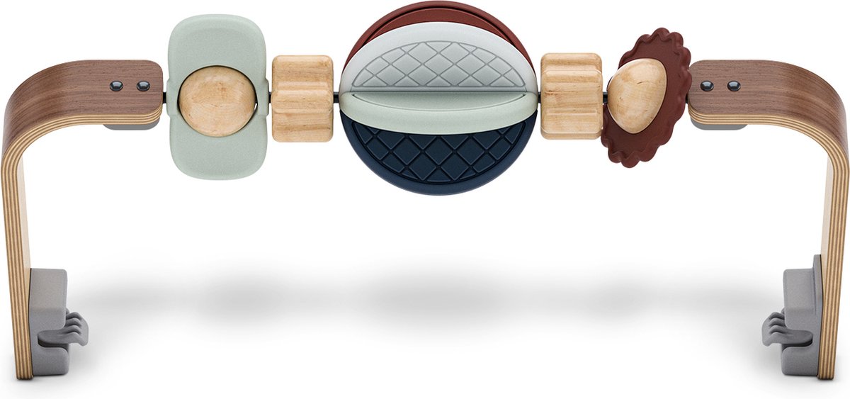 Goedkoopste UPPAbaby - Speelboog Wonder Wheel voor Mira - Wipstoel - Walnoot houten beugel met kleurrijke houten vormen met textuur