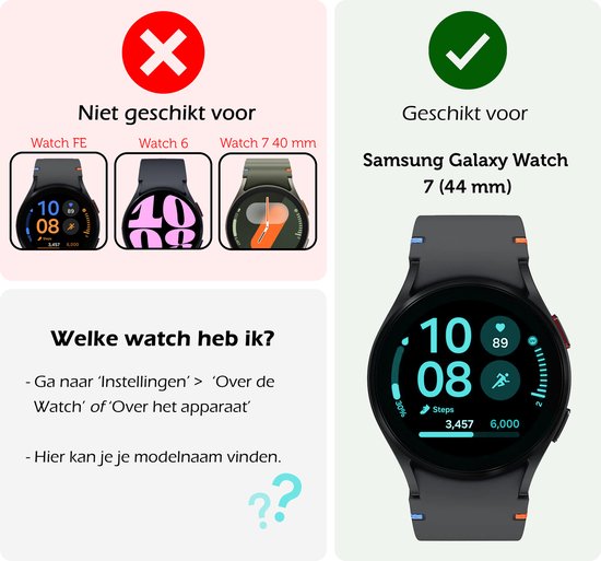 Protecteur d'écran pour montre intelligente adapté pour Samsung Watch 7 (44 mm) - Couvercle d'écran en Glas trempé Protecteur en verre Premium Tempered adapté pour Samsung Galaxy Watch 7 (44 mm) - 3 PACK