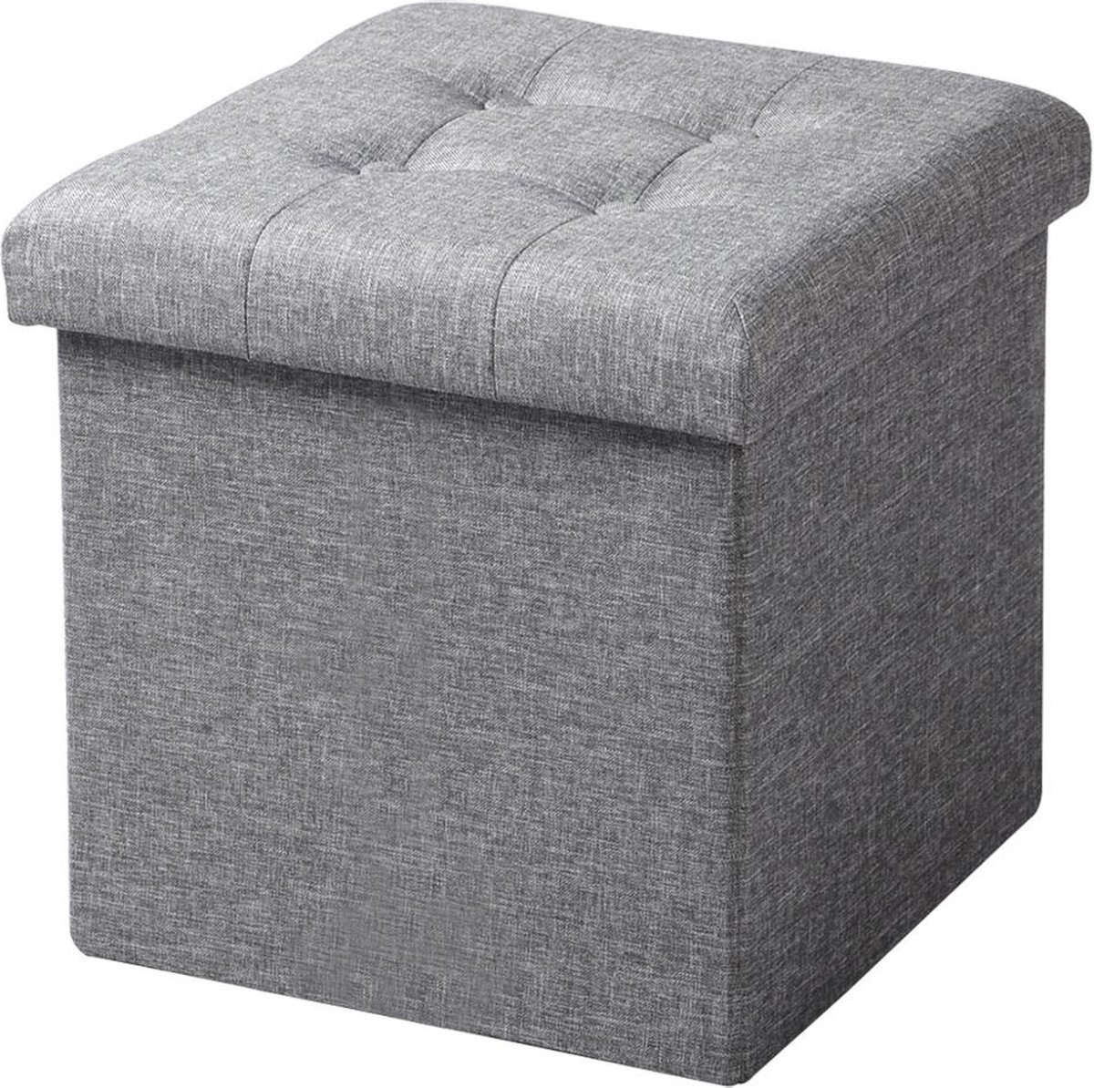 Poef met Opbergruimte - Voetsteun Voor Binnen - Voetenbankje of Poef - Ergonomisch Ontworpen Hocker - Ultra Comfortabel & Duurzaam Poef - Grijs