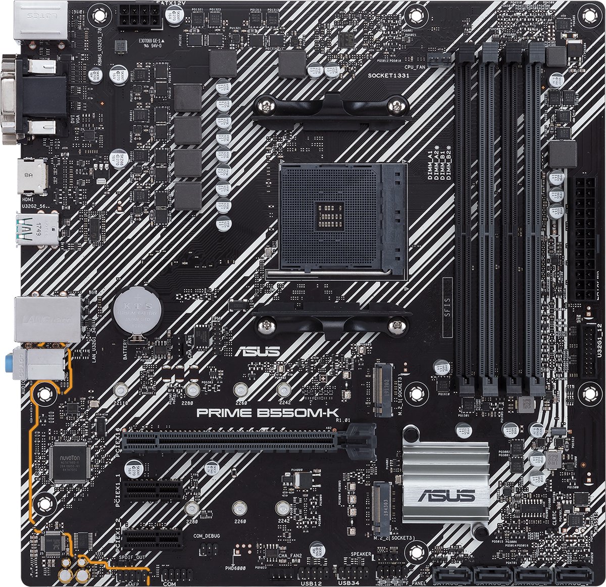Asus PRIME B550M-K Moederbord Socket AMD AM4 Vormfactor Micro-ATX Moederbord chipset AMD® B550