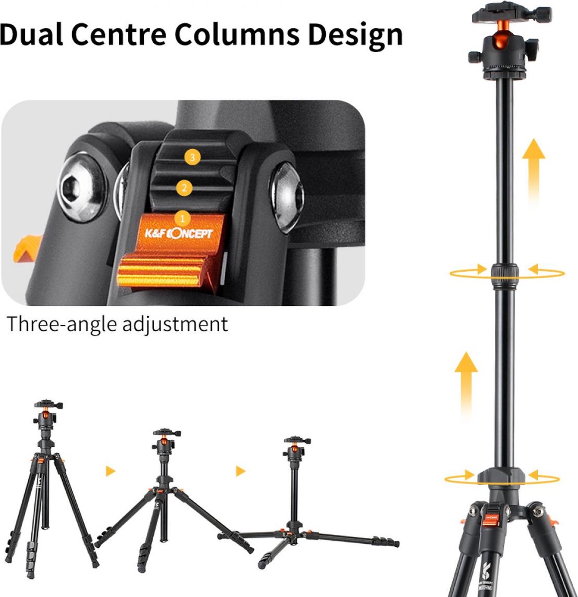 K&F Concept - KF09.101V1 - Camera Statief - Afbeelding 6