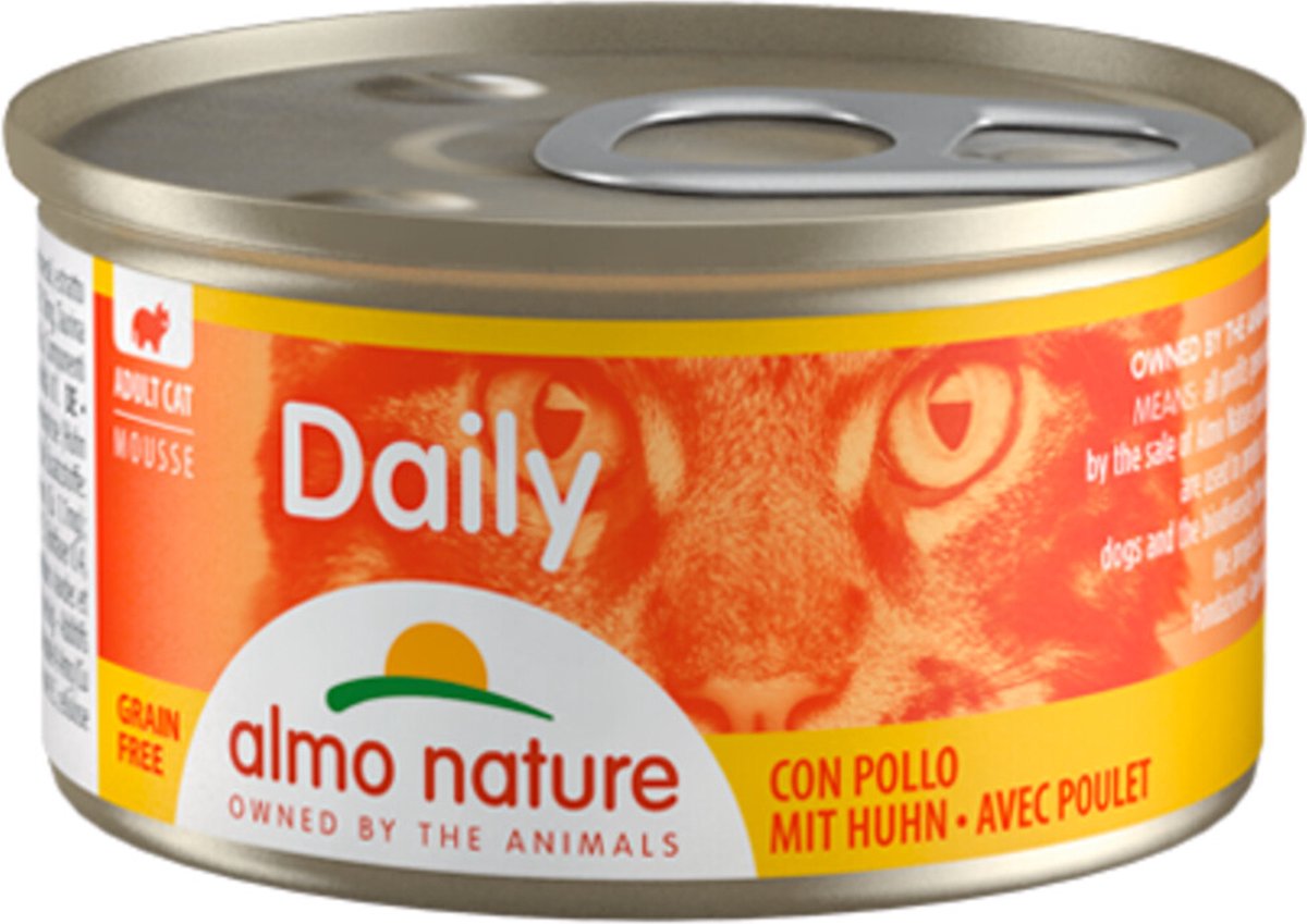 48x Almo Nature Daily Menu Mousse Kattenvoer Nat Kip 85 gr