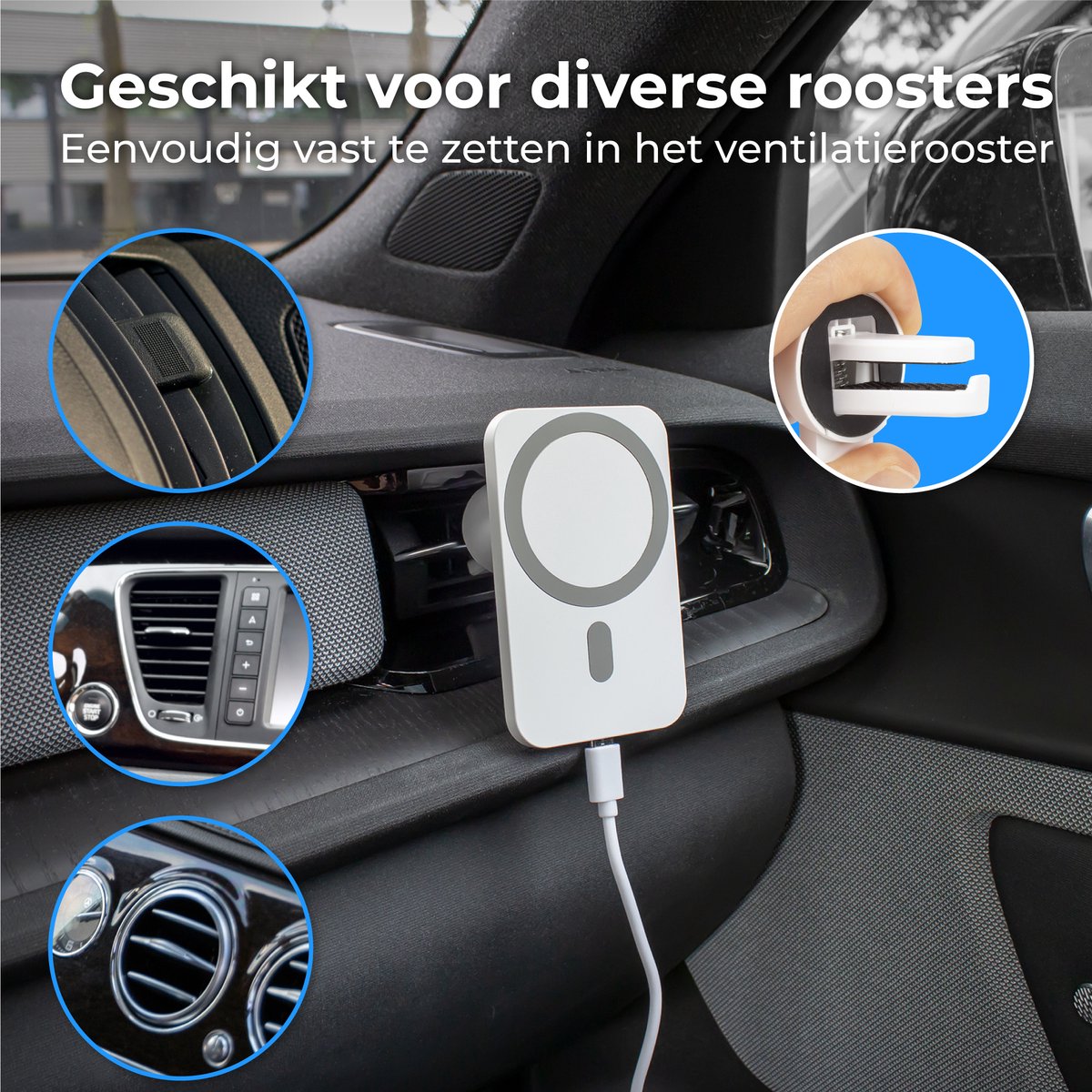 Nuvance Telefoonhouders Auto - Geschikt voor MagSafe - Telefoonhouder - Draadloze Oplader - Gsm Houder Auto – foto 3