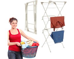 MKSS® Droogrek Inklapbaar - Wasrek - Droogtoren - Droogrekken - Droogmolen - Beige