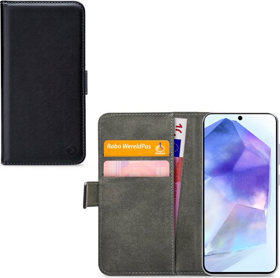 Mobilize Classic Gelly Wallet - Étui de téléphone adapté pour Samsung Galaxy A55 Case Bookcase Wallet - Zwart