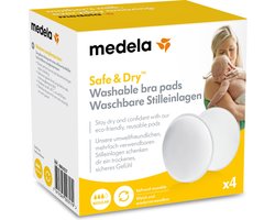 Product: Medela Zoogcompressen Wasbaar extreem zacht voor normale hoeveelheden lekkende moedermelk - 4 stuks - wasbaar 40 tot 60 graden, van het merk Medela