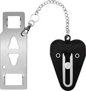 Purepeak Draagbaar Deurslot - Portable Door Lock - Reis Slot Deur - Deurstopper - Zwart