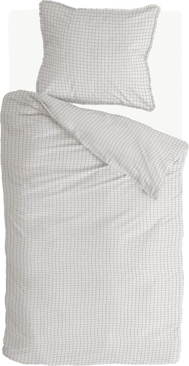 Walra Dekbedovertrek Crossed Lines - 140x220 - 100% Katoen (BCI) - Beige