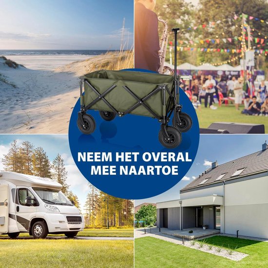 Opklapbare strandwagen / bolderkar - 70 kilogram belastbaarheid met tas - TRAVEL HC-0910 Bolderkar — afbeelding 5