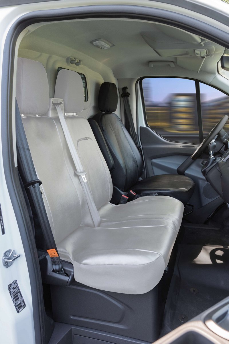 Walser Autostoelhoes Transporter Fit Kunstleer antraciet geschikt voor Ford Transit - 1 enkele zitplaats voorin (armleuninguitsparing rechts)