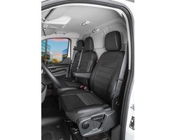 Walser Premium autozetelhoezen compatibel met Ford Transit Custom enkele zetel en dubbele bank vooraan in imitatieleer vanaf bouwjaar 2012 - Vandaag.
