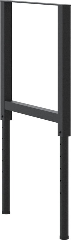2 Cadres Établi Réglables VidaXL - Supports Table Travail Métal 55x(69-95,5)cm Noir