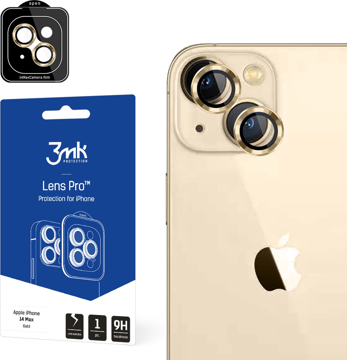 Apple iPhone 14 Plus - 3mk Lens Protection Pro Gold