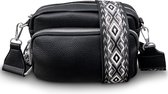 THL Design Kleine Dames Schoudertas - Telefoontasje - Crossbody Tas - Bag Strap - Zwart