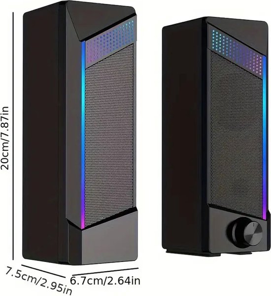 Gadgetplace 2 in 1 Soundbar PC speakers met Bluetooth 5.3: Met RGB ver – De Gadgetwinkel