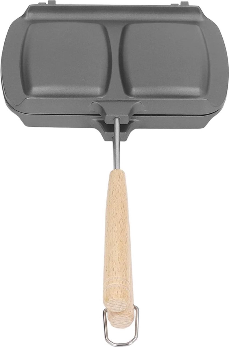 Bol.com Dubbelzijdige Aluminiumlegering Sandwich Maker - Afneembare Koekenpan - Antiaanbaklaag - Ontbijt Panini Press Grill Pan ... aanbieding