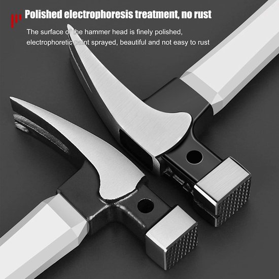 Telituny Klauenhammer 13oz - Magnetischer Nagelhammer Aus Kohlenstoffstahl Mit Rutschfestem Griff