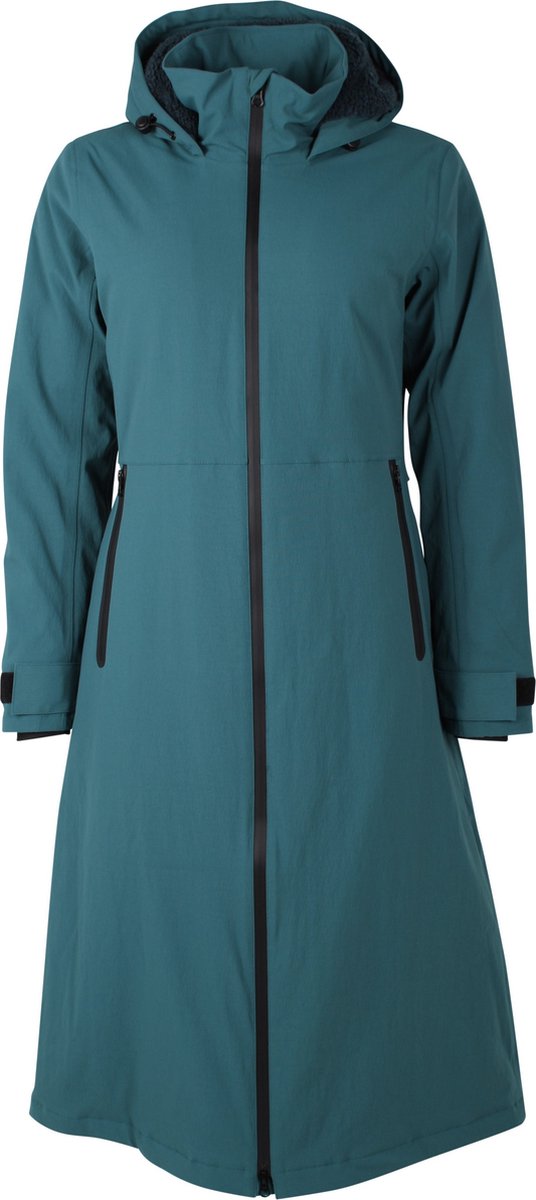Dark Slate lange regenjas Danesandur Winter Coat van Danefae Groen