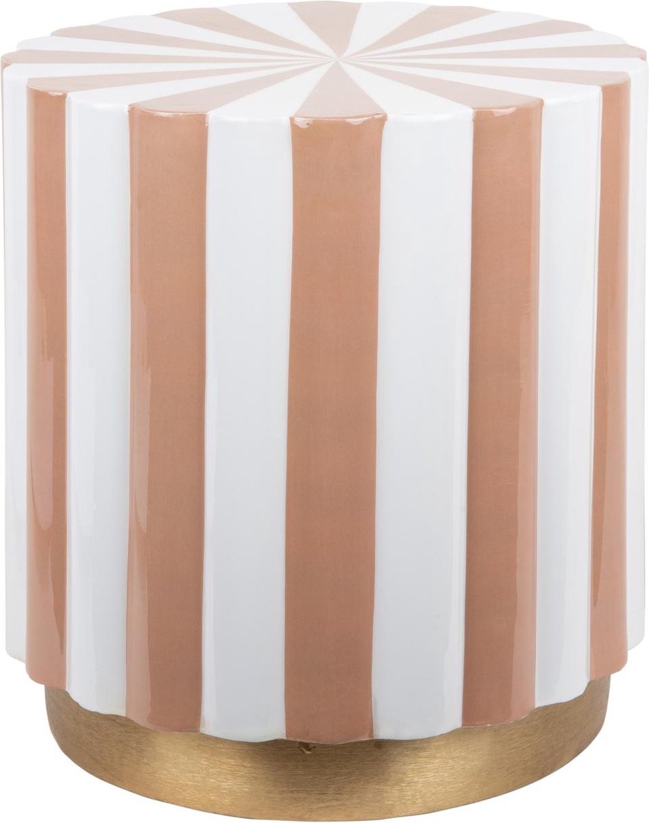 Leitmotiv Poef Candy Swirl - Bruin - Ø40cm - Modern