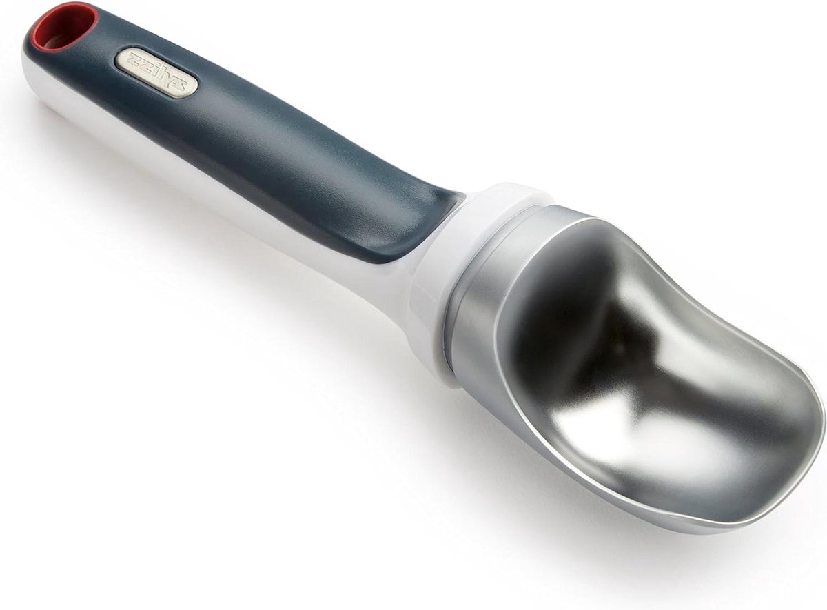Ijslepel Grijs-Wit Aluminium/Kunststof - Professionele Ijsschep voor Ijs Gelato - Vaatwasserbestendig