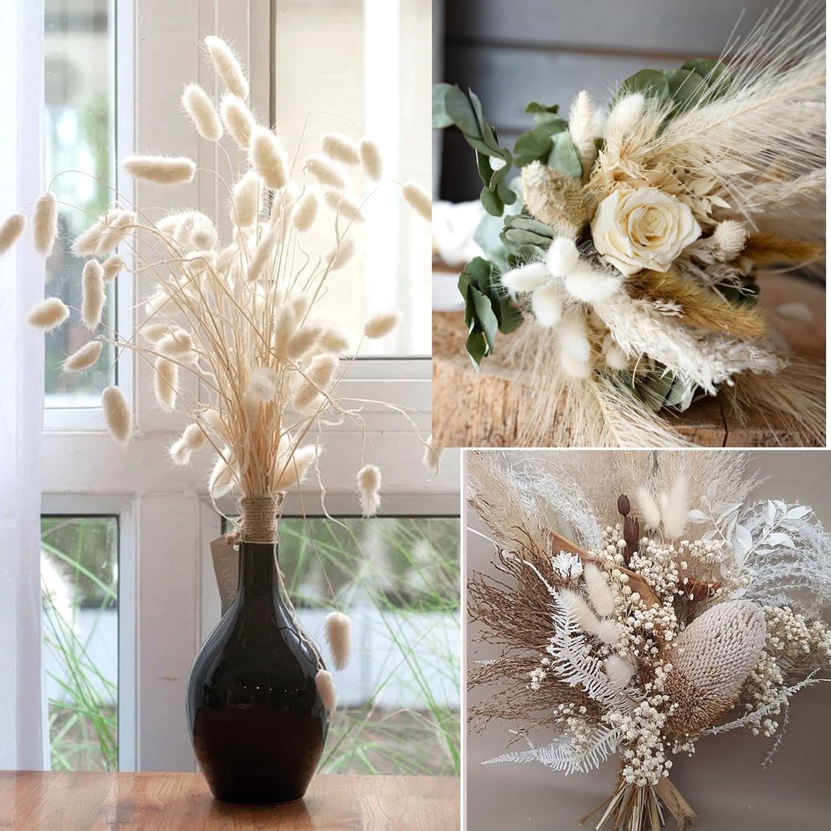 ZJTAPE Gedroogd Pampasgras - Natuurlijke Gedroogde Bloemen set