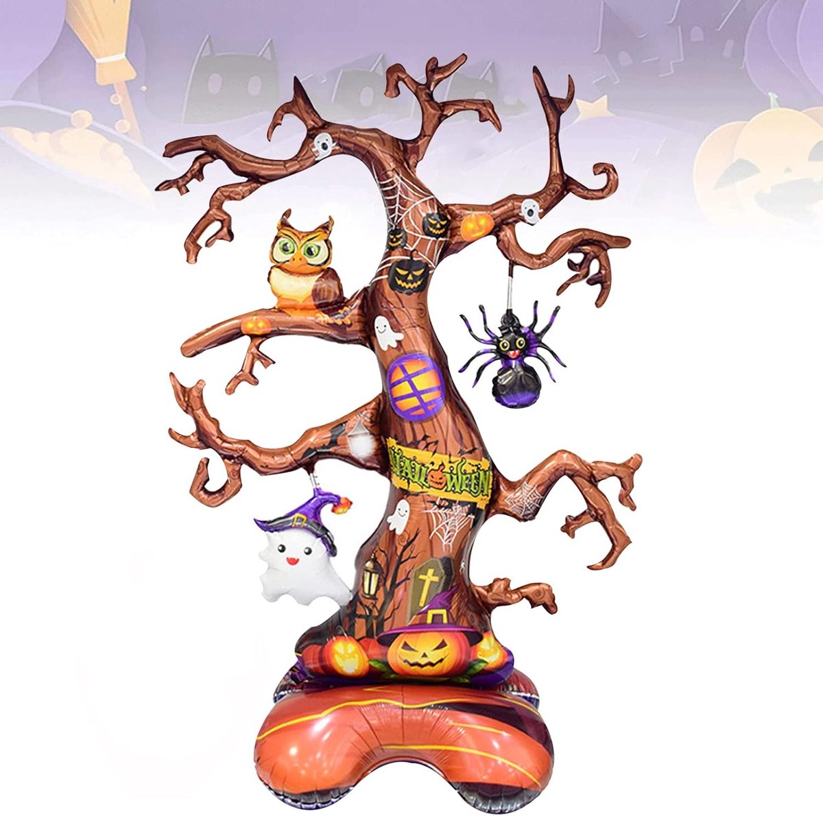Equivera Halloween Decoratie - Halloween Versiering - Horror Versiering - voor Binnen en Buiten - Spin, Heks, Skelet, Pompoen en Spoken - 2024