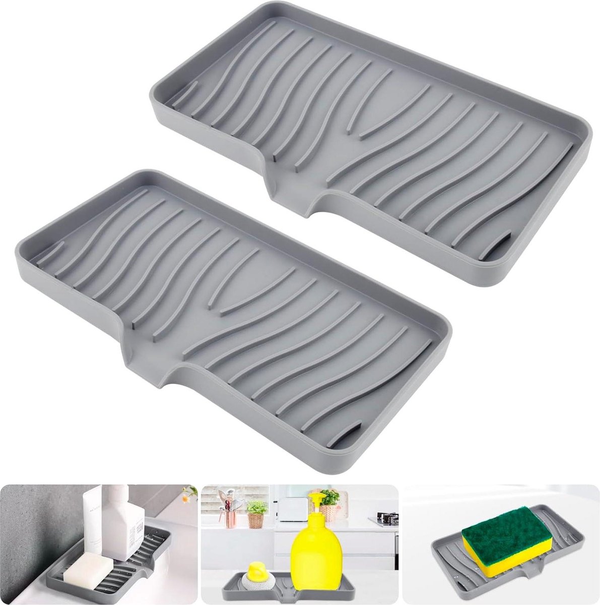 Spoelbak Organizer Siliconen Sponshouder Keukenorganizer Afdruipmat Sponge Holder