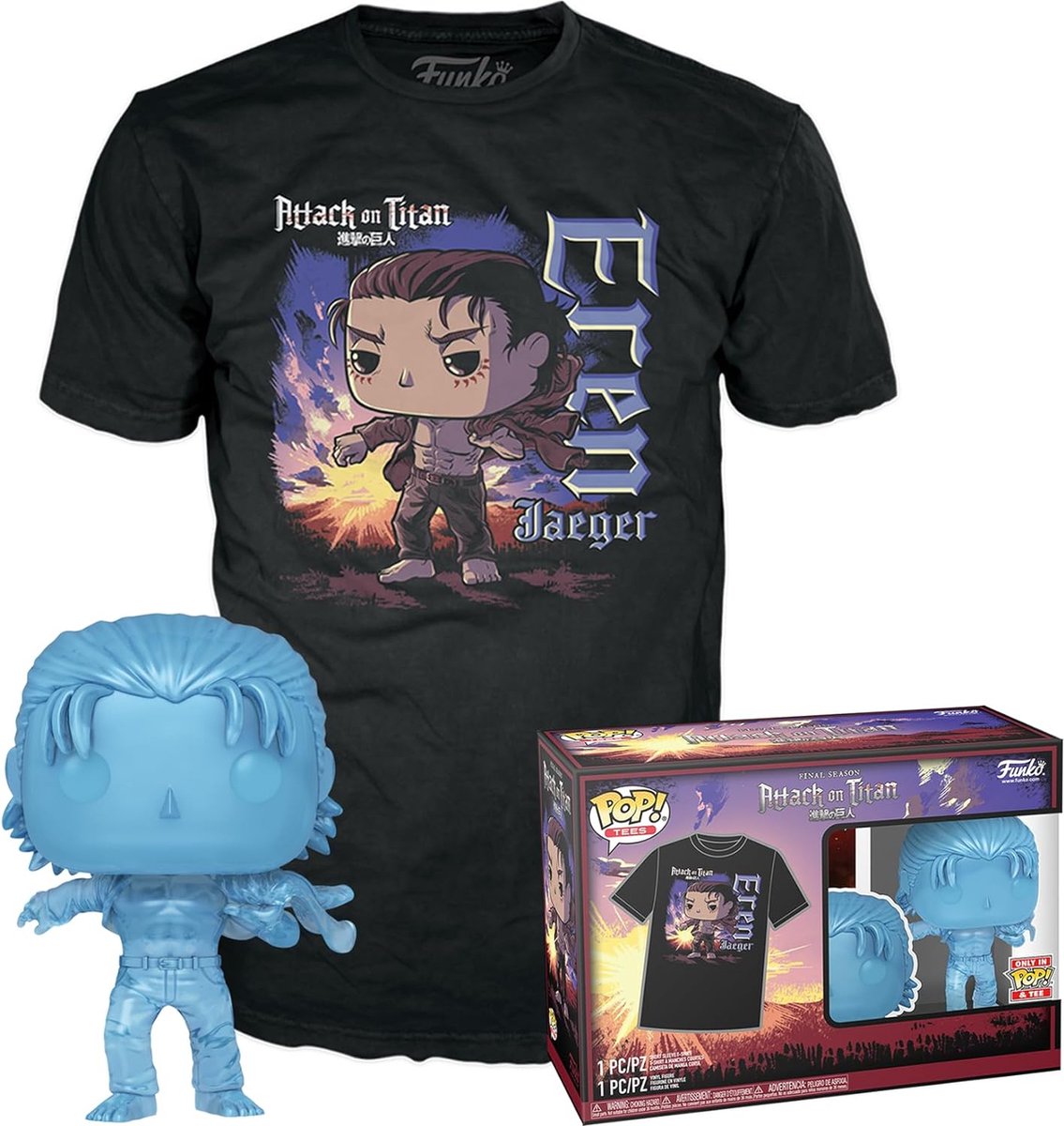Funko Pop! & Tee: Attack on Titan - Eren (with Marks) - S