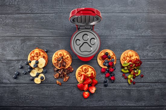 Bestron Wafelijzer - APP500R - 550W - Paw Patrol mini wafel - Hondenpoot vorm - Marshall - Rood - 5 jaar garantie van Bestron — afbeelding 2