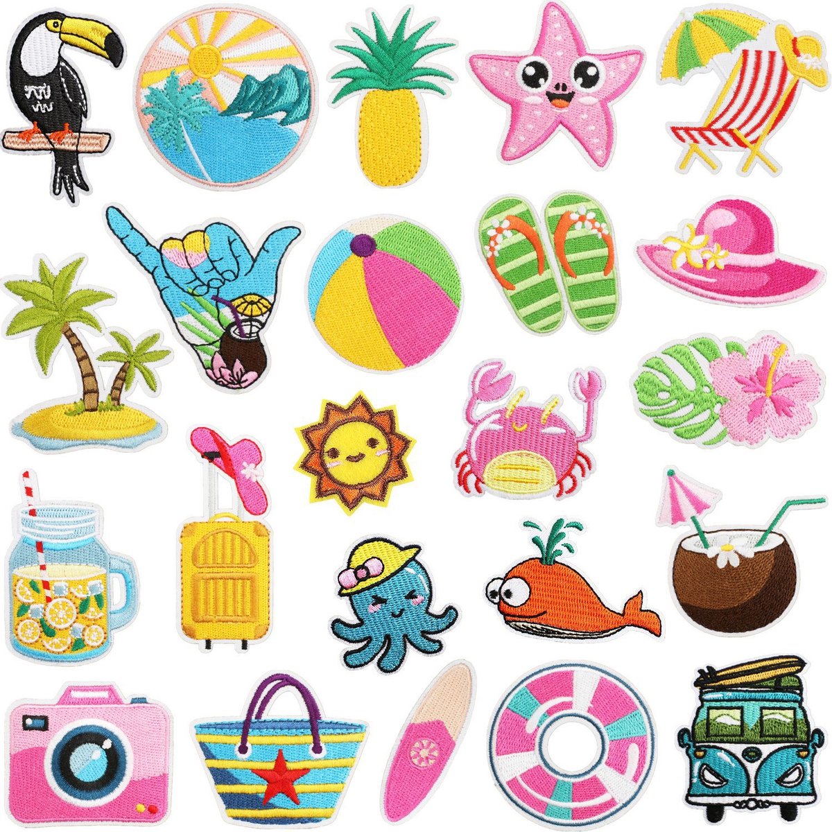 Tropisch Resortstrand Series - 23 Piece Set -stof & strijk applicatie