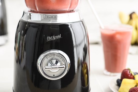 Blender Zwart Retro OldScool 600W 1.5 liter - 2 snelheden + pulse van Bestron — afbeelding 2