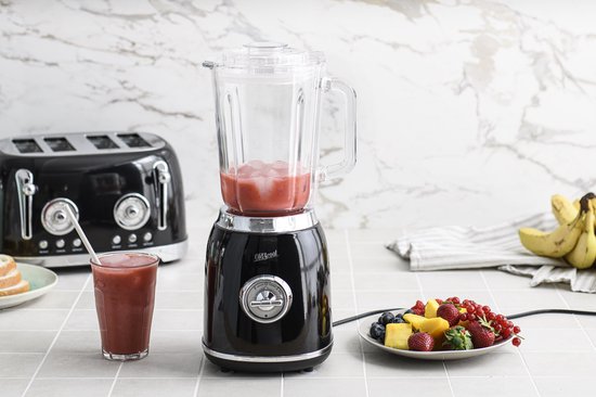 Blender Zwart Retro OldScool 600W 1.5 liter - 2 snelheden + pulse van Bestron — afbeelding 5