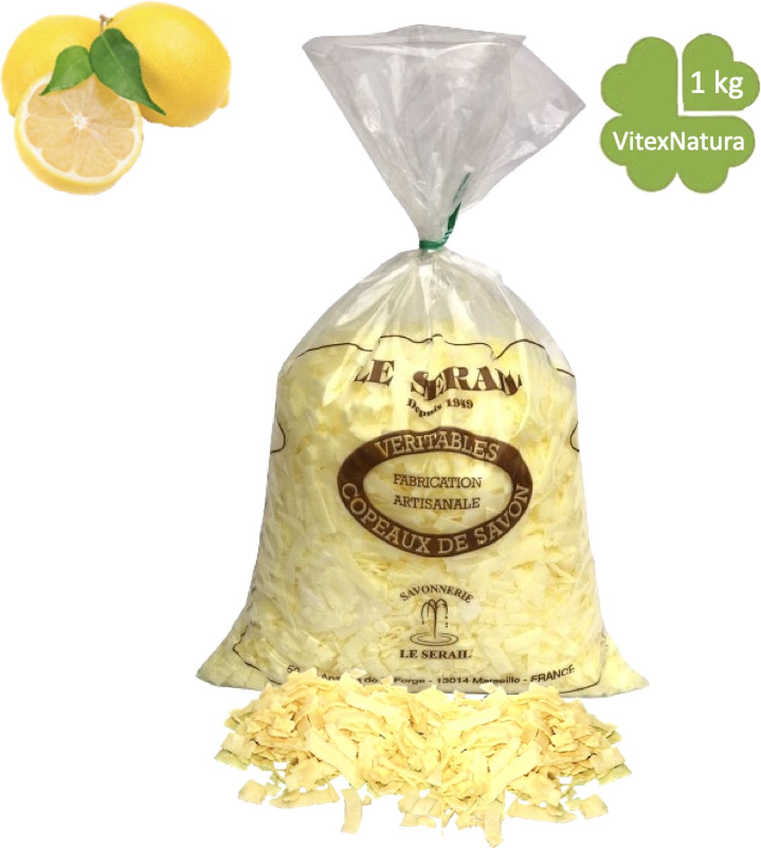 Goedkoopste Marseille zeepvlokken lemon citroen 1kg merk Le Serail