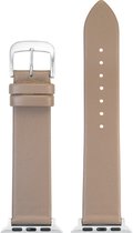 Bracelet de montre EULIT adapté à Apple Watch taille 42/ 44/45/46 - Séries 1/2/3/4/5/6/7/8/9/10 + SE - nappa smart - 22 mm - beige taupe - métal mat boucle - avec adaptateur