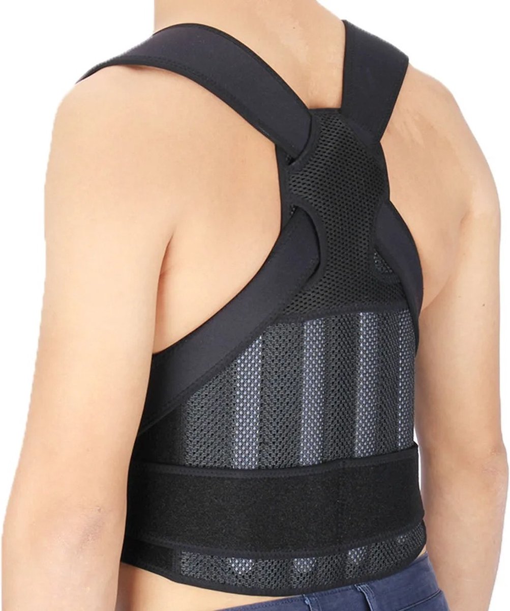 DHN - Houdingscorrigerende Riem - Multifunctioneel Verstelbare Rugbrace - Houding corrector - Pijn verlichting - Zwart