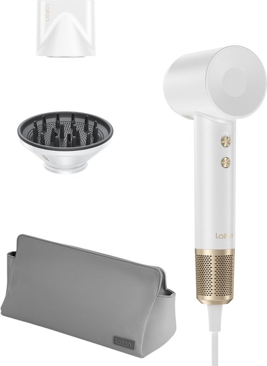 Laifen Swift Premium High Speed Fohn met diffuser - Wit/Goud - Laifen - €99,99