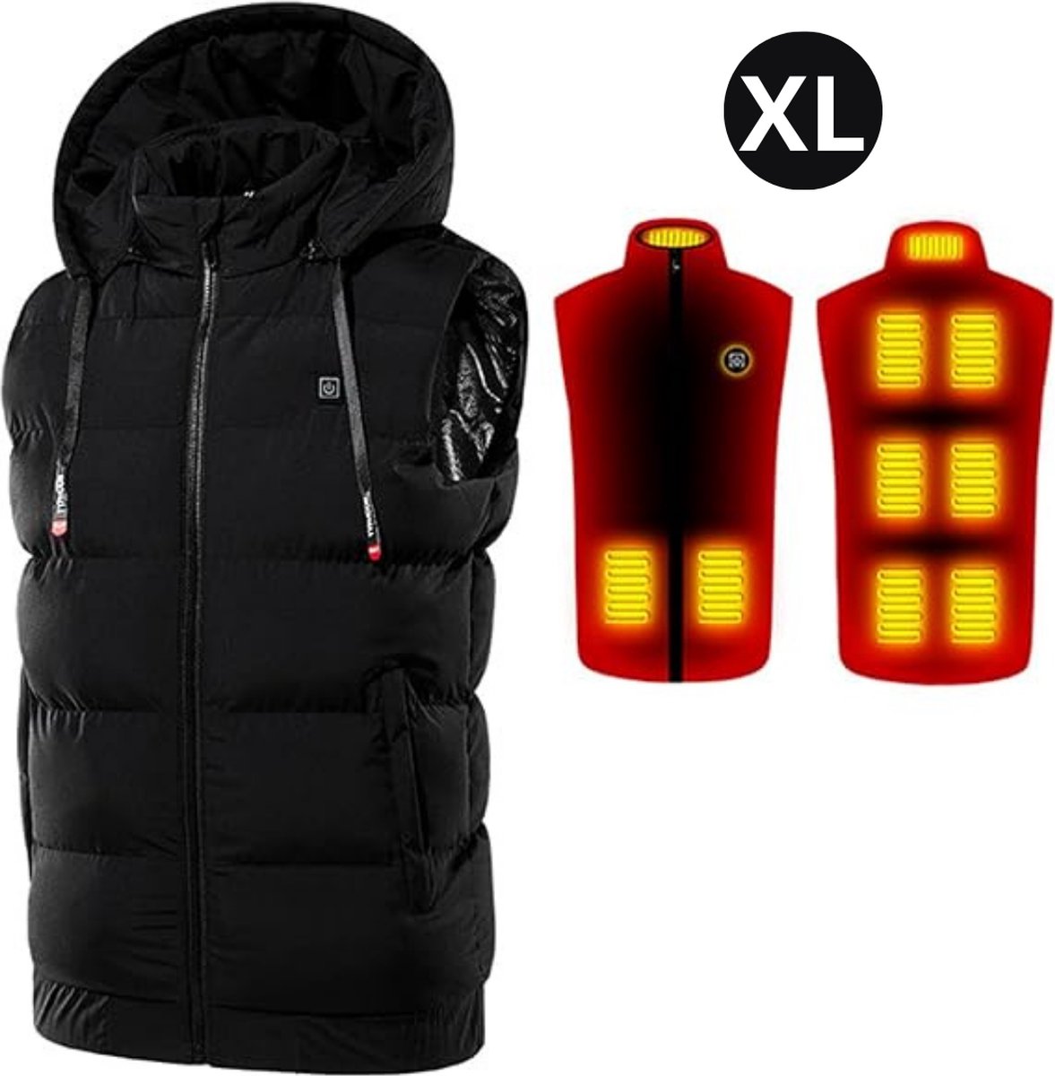 Bovista Verwarmde Bodywarmer - Heated Vest - Elektrische Bodywarmer - Met Capuchon - Jas - Oplaadbaar - Unisex - Maat XL - Zwart