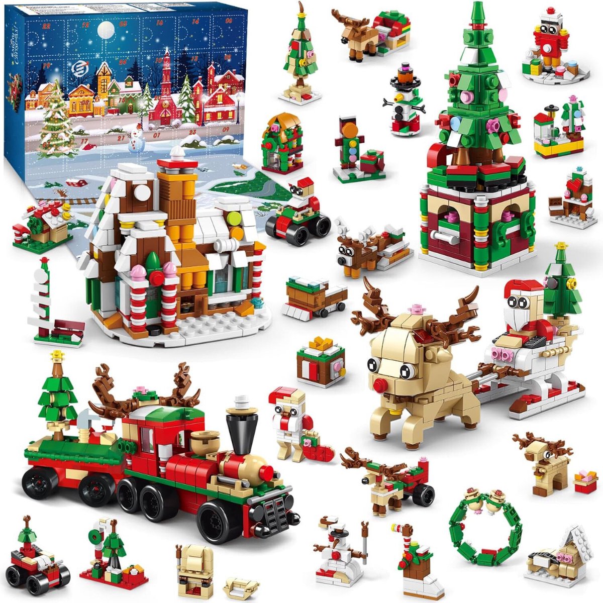 Equivera Adventskalender - Adventskalender 2024 - 24 Dagen Aftelkalender - Kerst Adventskalender - Kerstcadeau - Sinterklaascadeau - voor Kinderen en Volwassenen - 24 Verrassingen