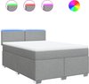 vidaXL - Sommier tapissier - avec - matelas - tissu - gris clair - 140x200 - cm