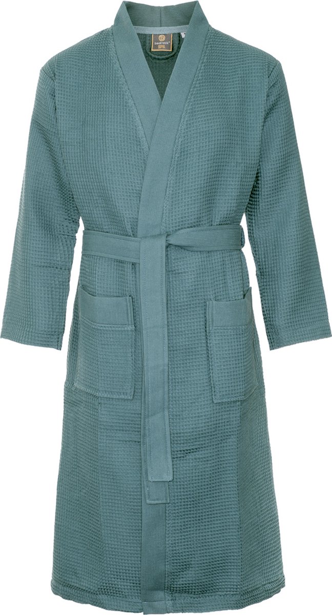 Badrock Sauna badjas wafel - biologisch katoen - petrol 3XL - unisex badjas - wafel kimono - Oeko-Tex - kimono - wafel badjas dames - wafel badjas heren - petrol
